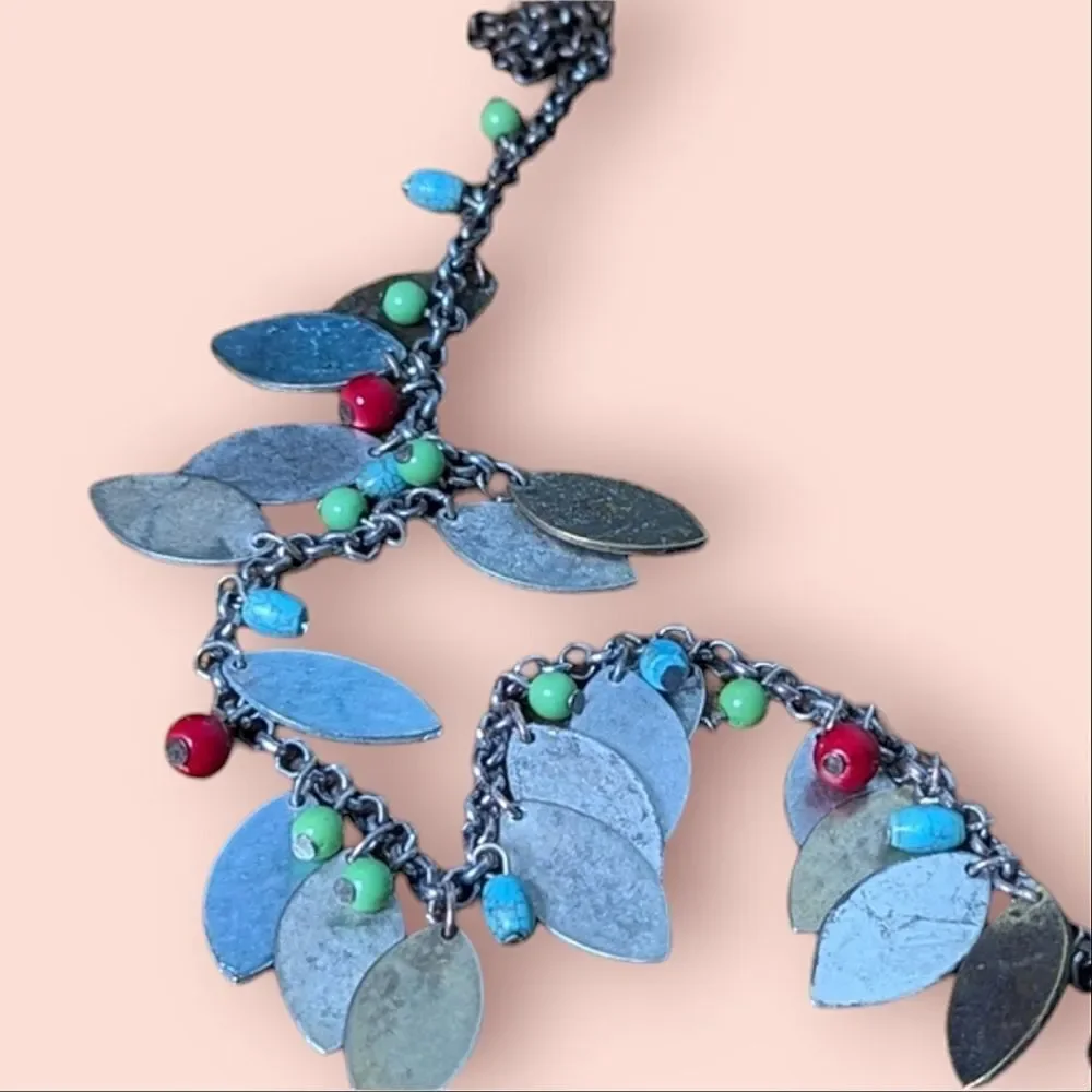 Chicos Mixed Metal Stone & Bead Long Necklace 16
